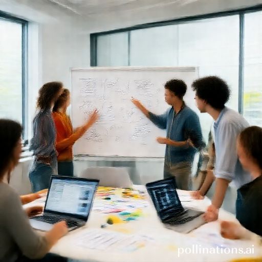 A diverse team of designers collaborating on a custom design project, brainstorming ideas with sketches on a whiteboard, digital mockups on laptops, and physical prototypes on a table, in a bright, modern studio space with large windows and natural light, capturing a sense of creativity and teamwork, high-resolution, sharp focus, vibrant colors, realistic.